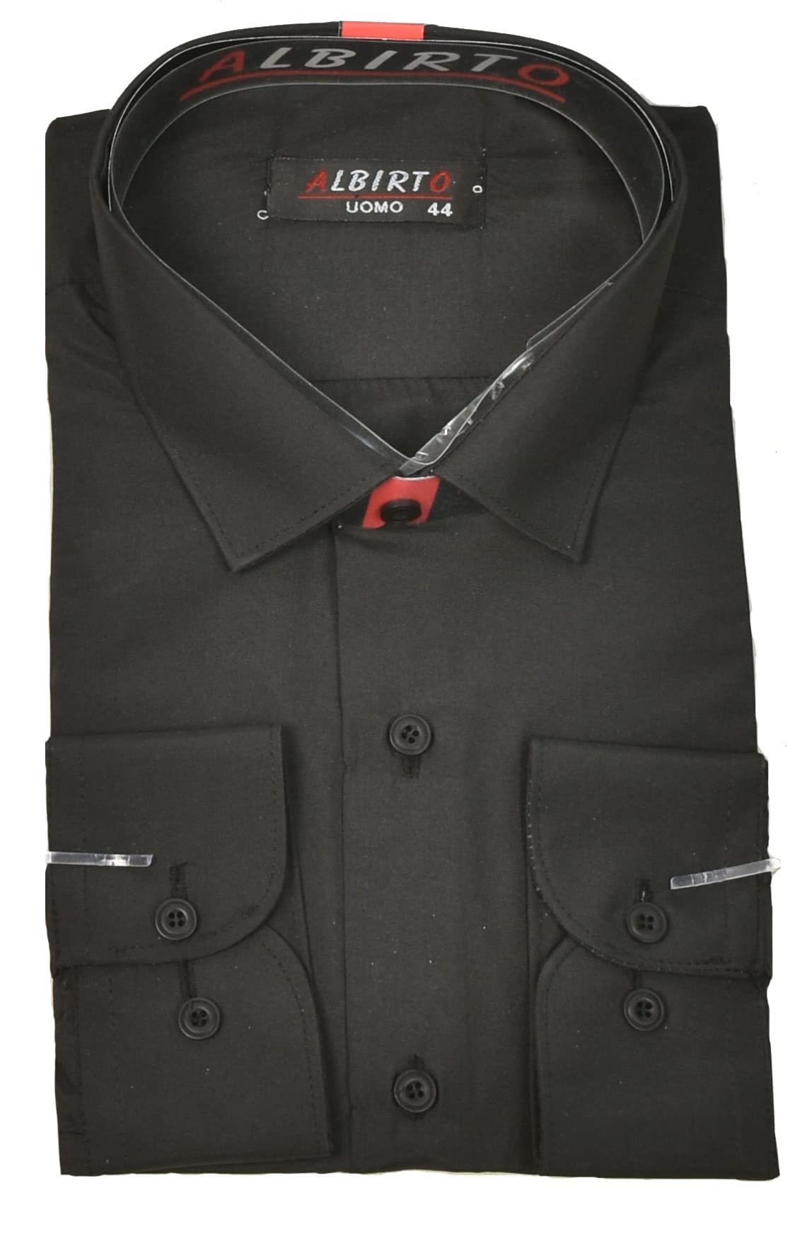 614i36zt1EL قميص سادة بدون جيوب للرجال من ان فاشون ستور، اسود