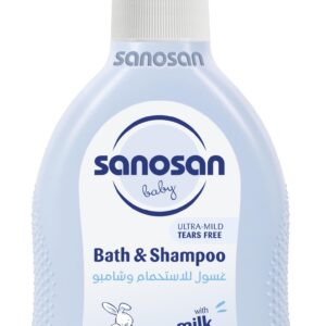 شامبو من سانوسان للشعر الناعم، تنظيف لطيف للأطفال حديثي الولادة، خالٍ من الدموع ومكونات طبيعية، عبوة واحدة سعة 200 مليلتر