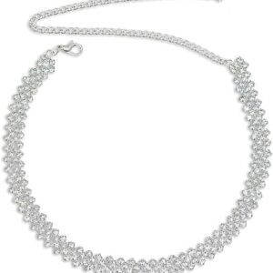 قلادة من حجر الراين كريستال لامعة عقد فضة الماس سلسلة مجوهرات عصرية بسيطة للحفلات والرقبة اكسسوارات الراقصة هدايا للنساء والفتيات