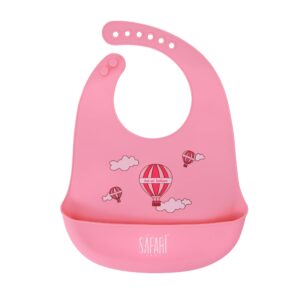 مريلة سيليكون للاطفال بجيب من سفاري