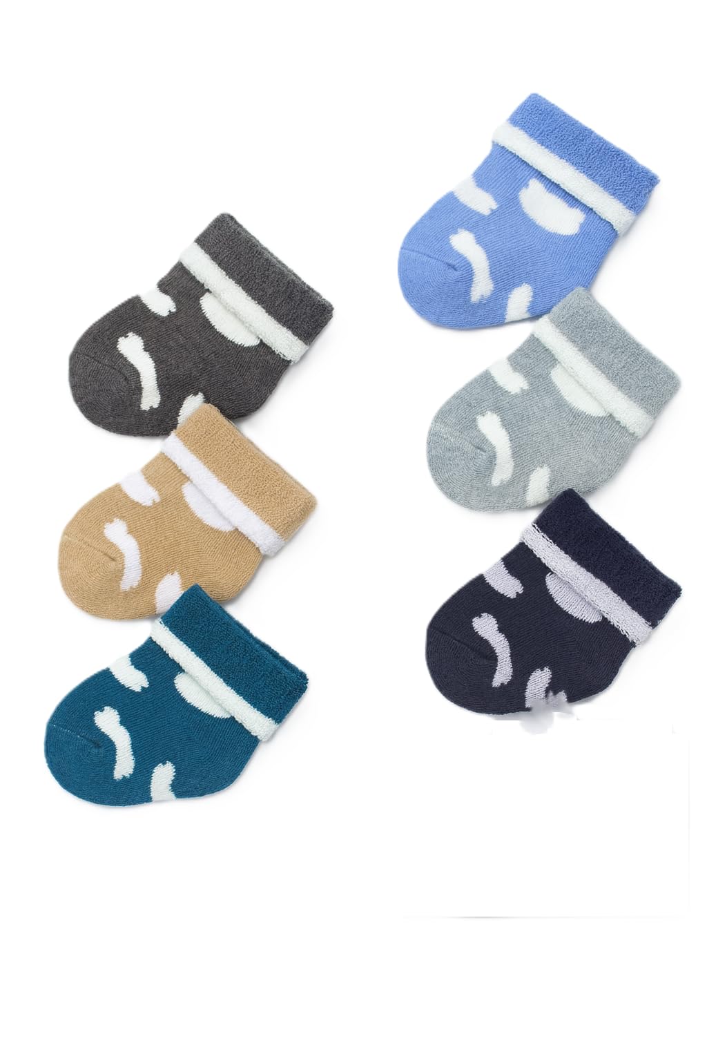 618-wYcrXgL جوارب فوطة للمواليد، مجموعة 4 قطع، متعدد الألوان، قماش قطني ناعم، مقاس 0-6 أشهر، تصميم مريح وممتص للرطوبة، مناسب للجنسين