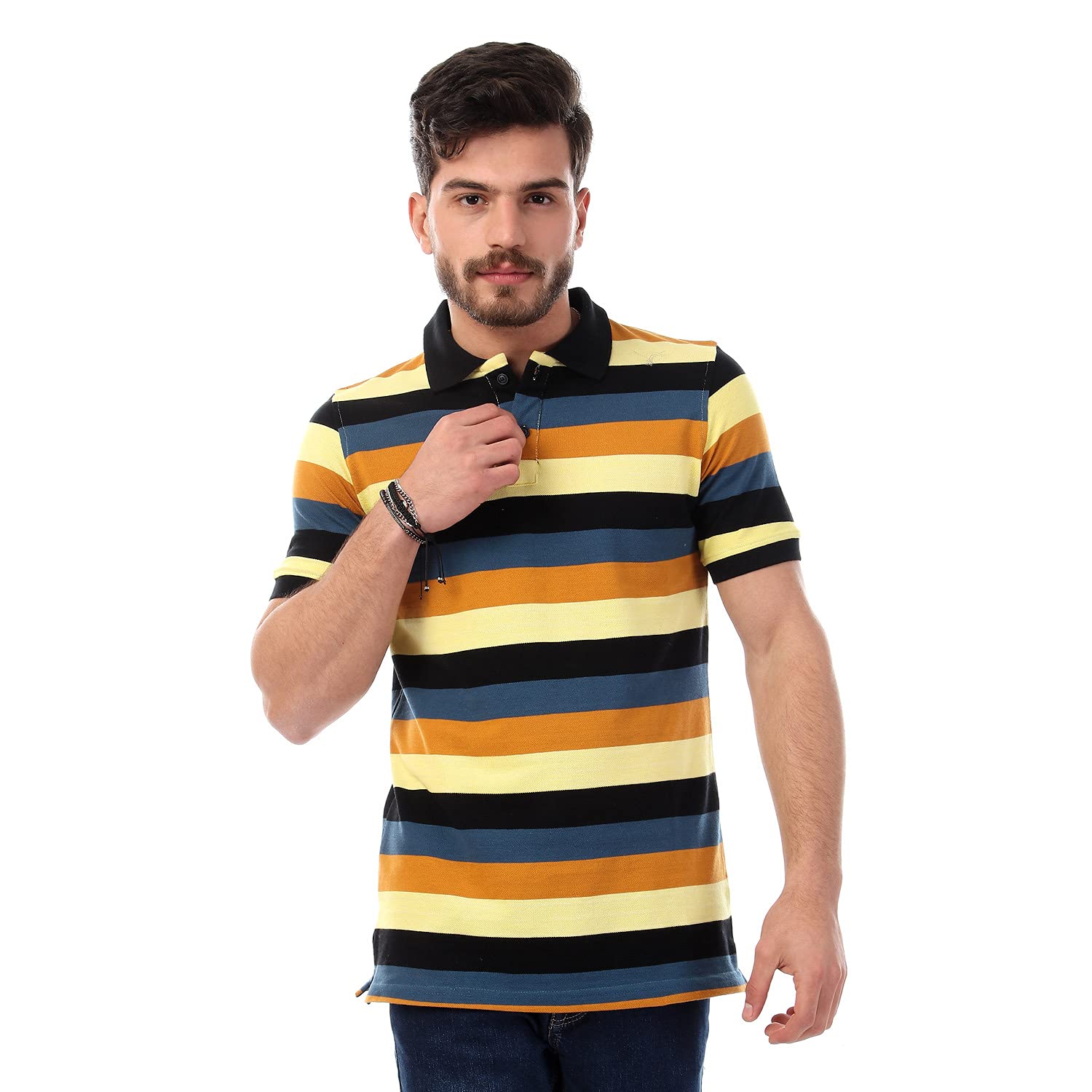 618ZDl-B-eS Andora mens Striped Slim-Fit Polo Shirt 29S20M8701BS result.feed.gl_apparel-dress_type_en (pack of 1)
