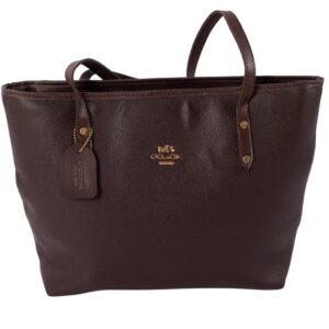 Stellar حقيبة يد نسائية عصرية، جلد فاخر بني، سعة كبيرة، حمالات كتف قابلة للتعديل، 40×34×12 سم، مناسبة للعمل والتسوق اليومي