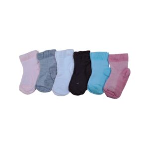 شراب اطفال مجموعه شرابات للأطفال من عمر 3 شهور إلى 12 شهر ( مجموعه من 6 ازواج )، متوفر بألوان أبيض، رمادي، أحمر، بينك، أسود، زيتي