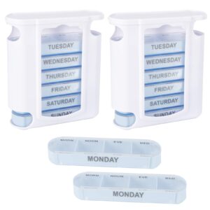 صندوق تخزين محمول من فيفوب، بلاستيك امن غذائيا، ينظم 28 شبكة للاقراص والمكملات اليومية، مثالي للمنزل والسفر