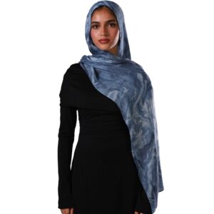 سكارف طويل بنقشة رخامية أنيقة بطابع عصري من قماش ناعم مزود بمسامات للتهوية للنساء، مناسب للاستخدام اليومي من لافيزي