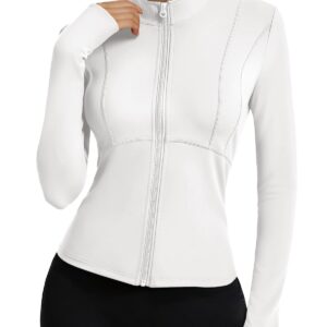 فيسوو جاكيتات نسائية طويلة الاكمام للتمارين الرياضية بسحاب بعامل حماية من الاشعة فوق البنفسجية 50+ خفيفة الوزن للمشي لمسافات طويلة في الهواء الطلق