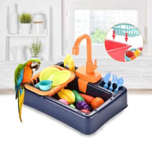 ألعاب حوض المطبخ التعليمية للأطفال الأولاد والبنات، للاستخدام كحوض استحمام للببغاوات والحيوانات الأليفة، أكريلونيتريل بوتادين ستايرين (ABS)