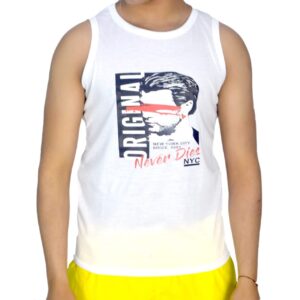 توب مطبوع بدون اكمام للرجال