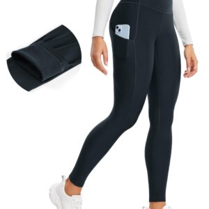 سروال ضيق مبطن بالصوف الحراري للنساء 71 سم - شتوي دافئ بخصر مرتفع للمشي لمسافات طويلة مع جيوب للتمارين الرياضية والجري من سي ار زد يوغا