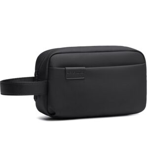 شنطة أدوات العناية الشخصية للرجال، شنطة صغيرة للسفر وأدوات الحلاقة للرجال، شنطة يد مقاومة للماء مع شنطة يد متعددة الجيوب لجواز السفر والنقود ومستحضرات التجميل والمرحاض، أسود من اه اركتيك هانتر