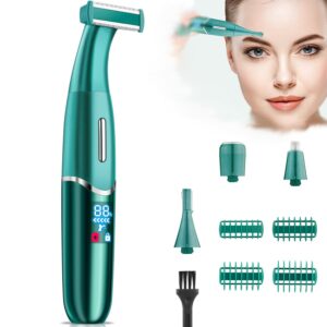 سكين حواجب كهربائي للنساء 4 في 1 مجموعة ماكينة حلاقة شخصية للاستخدام الرطب والجاف لازالة شعر الجسم بدون اسلاك للحواجب والوجه والانف والساقين تحت الابطين وخط البيكيني من ميكنج تيك