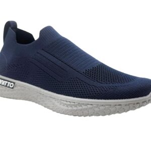 حذاء رياضي سهل الارتداء بنسيج شبكي اسود ونعل مطاطي، حذاء رياضي كاجوال خفيف الوزن مع نعل مطاطي، للبالغين من الجنسين (كحلي، مقاس 43)