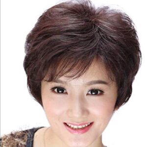 باروكة قصيرة للنساء من اي سي اي اف، لون بنى