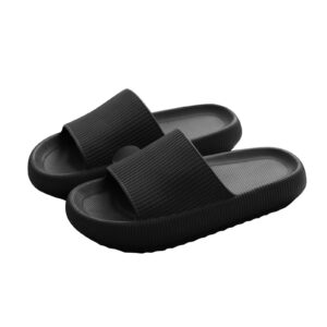 شبشب سلايدز بوسادة للجنسين من لايوايت، شبشب بتصميم سحابي ناعم وسريع الجفاف ومضاد للانزلاق وخفيف الوزن ومفتوح عند الأصابع