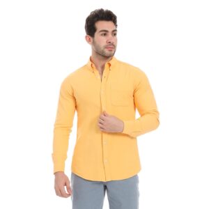 قميص جبردين بجيب أمامي مرقع بنمط غربي للرجال من اندورا