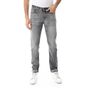 بنطلون جينز كاجوال سادة بقصة ضيقة للرجال من اندورا