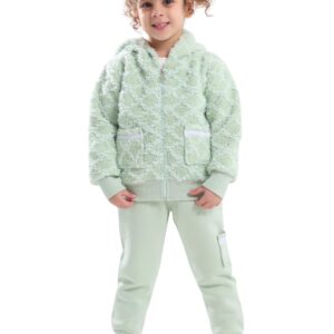 بيجامة بناتي فرو ناعم من 3 قطع - طقم دبدوب - مقاس من زيزو