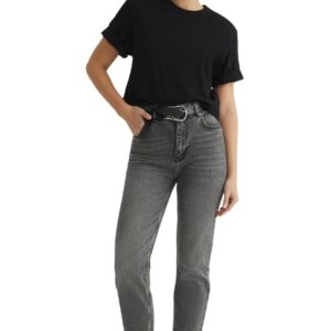 ترنديول بنطلون جينز مريح بخصر مرتفع للنساء، لون رمادي، موديل Twoss25Je00093