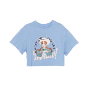 LC واكيكي تيشيرت مطبوع برقبة دائرية ضيقة للبنات S5DG87Z4-QYB-1