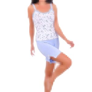 طقم بيجامة هوت شورت للنساء بطبعة الزهور الجذابة للاسترخاء داخل المنزل