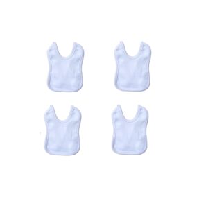 مريلة أطفال حديث الولادة قطن 100% – (4 قطع) بفتات طبقتين