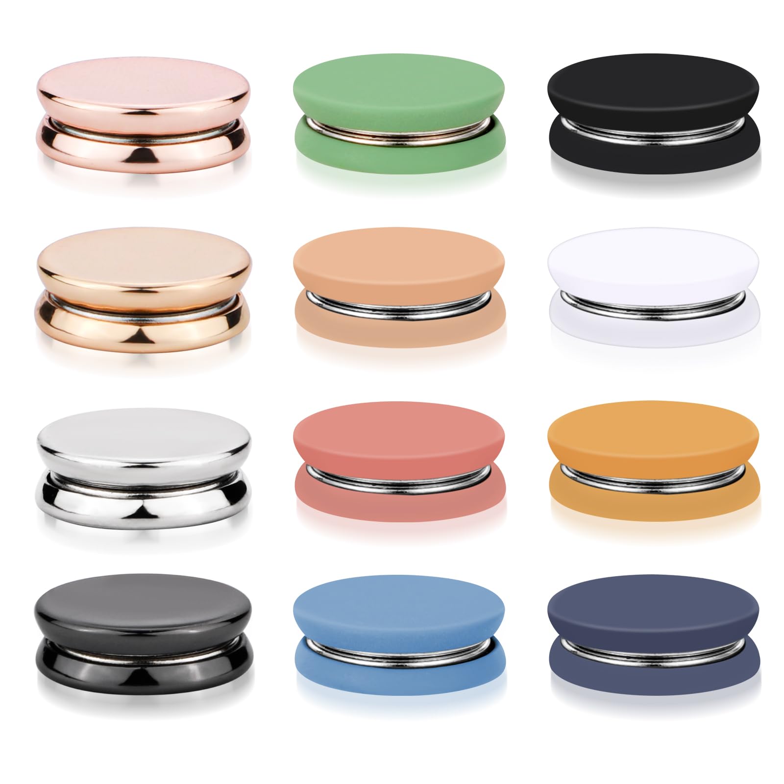 61ICB-EKeNL 12 قطعة من دبابيس الحجاب المغناطيسية من اكس اي اتش اي ار سي دي، مغناطيس قوي متعدد الاغراض للملابس والاوشحة، مشبك مغناطيسي ملون بدون دبابيس، دبابيس حجاب للنساء والفساتين والاوشحة (مات + طلاء)