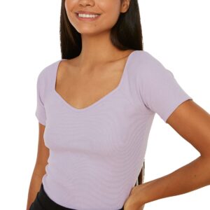 بلوزة قصيرة قطن منسوجة مرنة بمقاس ضيق موديل TWOSS21BZ0579 للنساء من ترينديول