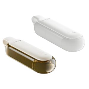 منظم حبوب دواء صغير للسفر مكون من قطعتين - حافظة حبوب صغيرة بـ4 جرعات للفيتامينات والادوية والمكملات الغذائية (ابيض ومشمش)