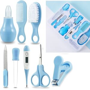 مجموعة العناية الصحية والعناية بالأطفال 10 في 1 من بينورت فرشاة شعر للأطفال - قصافة أظافر - منظف الأنف - أسنان للإصبع - مقص متعدد الألوان