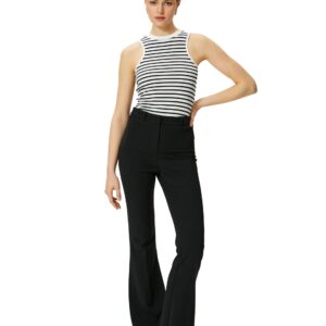 توب كات بقصة عادية ورقبة برباط للنساء من كوتون