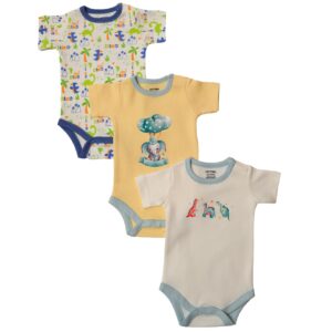 طقم سالوبيت بكباسين نصف كم للأطفال الأولاد بتصميم مطبوع ومزخرف بالألوان - 3 قطع