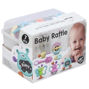 مجموعة خشخيشة للاطفال من فانتاستيك كيدز تويز - 7 قطع من المطاط الناعم الحسي للرضع وحديثي الولادة (متعدد الألوان)