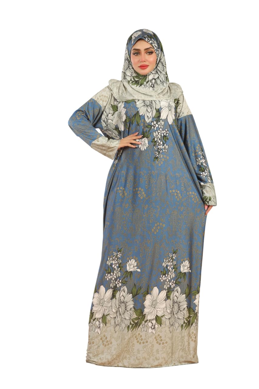 61KGIasYp3L إسدال صلاة مشجّر راقي قصة مستقيمة بطرحة مطابقة أناقة هادئة لراحة يومك من فوراتش كود 3016