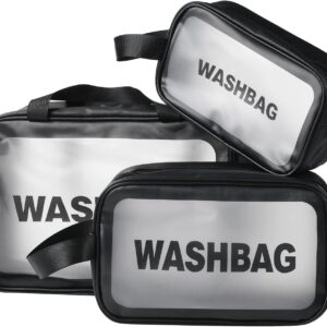 شنط تنظيم مقصات ومكياج للسفر متعددة الأغراض مع طلاء جلدي قابل للمسح بالماء، تصميم محايد للجنسين عملي وأنيق للرحلات البحرية والسفر، تنظيم المكياج والعناية الشخصية، سهلة التنظيف والحمل، 3 قطع