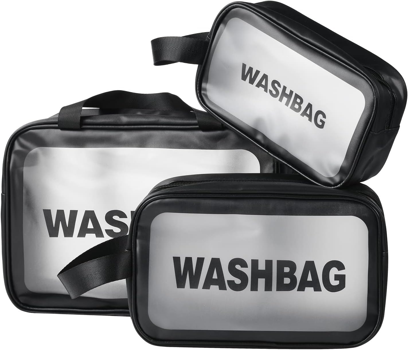 61KHY6t0Q-L شنط تنظيم مقصات ومكياج للسفر متعددة الأغراض مع طلاء جلدي قابل للمسح بالماء، تصميم محايد للجنسين عملي وأنيق للرحلات البحرية والسفر، تنظيم المكياج والعناية الشخصية، سهلة التنظيف والحمل، 3 قطع