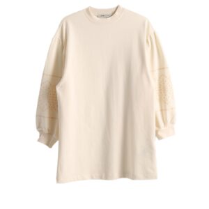 سويت شيرت طويل منقوش برقبة دائرية ضيقة للنساء من ال سي وايكيكي