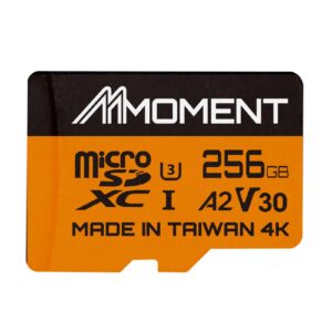 MMOMENT MicroSDXC Card, 256 GB A2 / V30 / U3 / Switch Compatible, SD Adapter Included (Up to 160 MB/s Read)