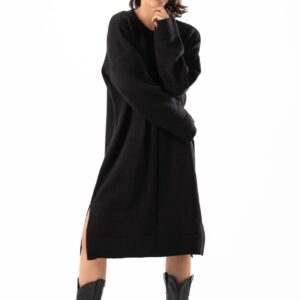 فستان كاجوال مريح برقبة دائرية ضيقة للنساء من ايه تي كيه