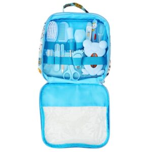 مجموعة ادوات الرعاية والعناية الشخصية لاظافر الاطفال ادوات تنظيف يومية مع شنطة تخزين مريحة 13 قطعة لون ازرق من كينلورجو