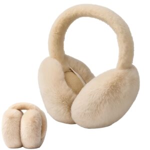 مدفئات اذن للرجال والنساء، اغطية اذن مخملية لطيفة من الفرو الصناعي، غطاء اذن حراري ناعم قابل للطي للحماية من الرياح، غطاء اذن هدية للسيدات للشتاء في الهواء الطلق والكريسماس