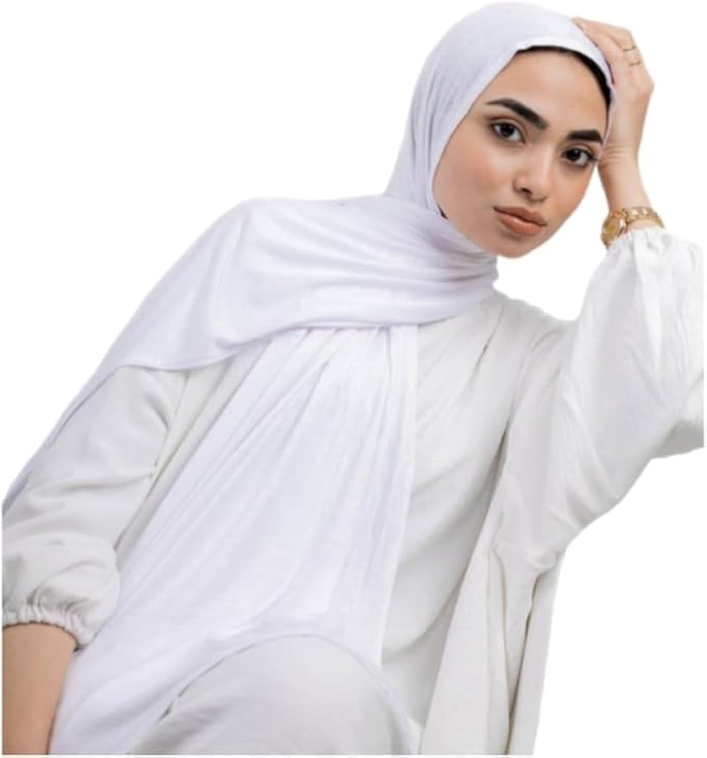 61M9EsuLlkL حجاب جل بيور، طرحة سادة من الليكرا بالكامل، 1.75×1.7 متر، L