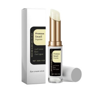 كريم العين للهالات السوداء، قلم عيون متطور بإصلاح مستخلص الحلزون، كريم ليلي مضاد للتجاعيد للخطوط الدقيقة والانتفاخات تحت العين من جيه كيه جيه اند زد اكس زد (3 جرام)