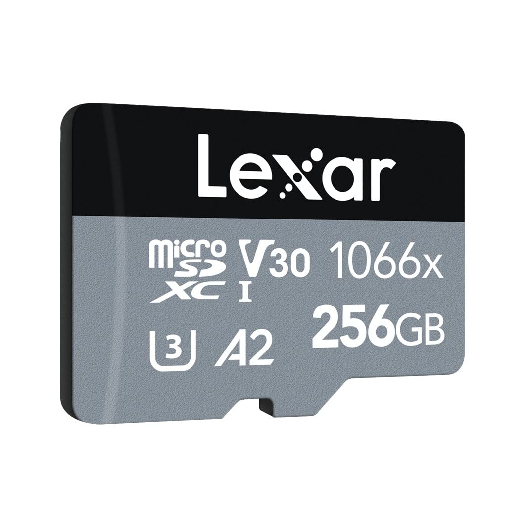 61Mt-g5va8L Lexar professional 1066x micro sdxc silver series uhs-i memory card with sd adaptor 160mbps, 256gb capacity
