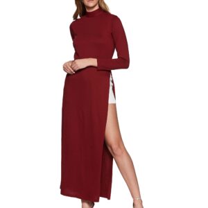 بلوزة ماكسي طويلة من القطن ميس اوليف للنساء