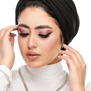 حجاب تيربان أسود أنيق، قطعة رأس عصرية، قماش مجعد، تصميم كلاسيكي للمناسبات اليومية