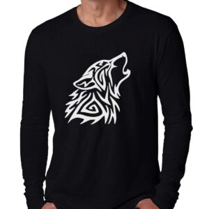 تي شيرت بكم طويل للرجال - اسود،