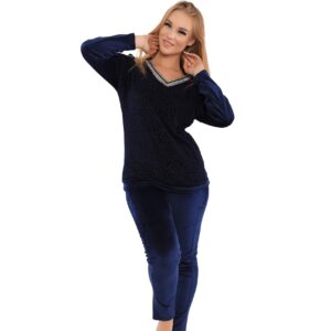 بيجامة شتوية للنساء من دعدوش- طقم بيجامه حريمى شتوى قطيفه