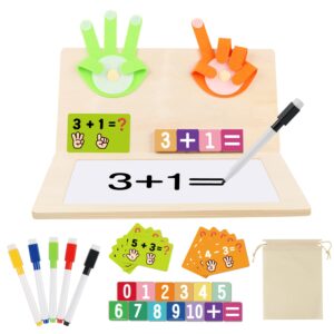 العاب مكعبات ارقام للاطفال، العاب مونتيسوري خشبية للاولاد والبنات بعمر 3-4 سنوات، العاب حسابية تعليمية للرياضيات مع سبورة بيضاء 5-7 أنشطة التعلم لمرحلة ما قبل المدرسة لعبة عد