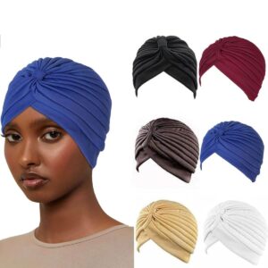 عمامة من فيتانج، متعددة الألوان، مصنوعة من القطن الميرسرايزد للنساء، بتصميم صليب توربان